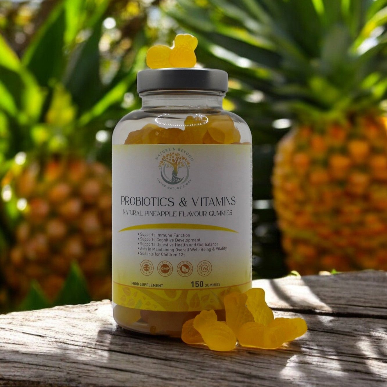 Family Probiotic Vitamin Gummies 150 Pineapple flavour